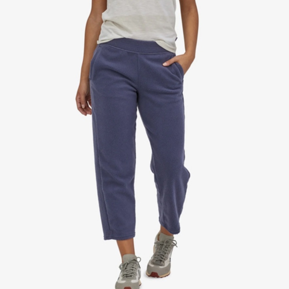 PATAGONIA Shearling Crop Navy Pants Wih Pockets NEW! Size Large